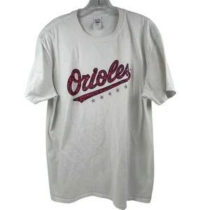 Baltimore Orioles Men's XL White Graphic T-Shirt Short Sleeve Sports‎ Tee